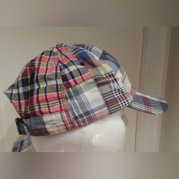 Polo Ralph Lauren Madras Cotton Plaid Patchwork Oxford Lined Hat Cap - Picture 3 of 7